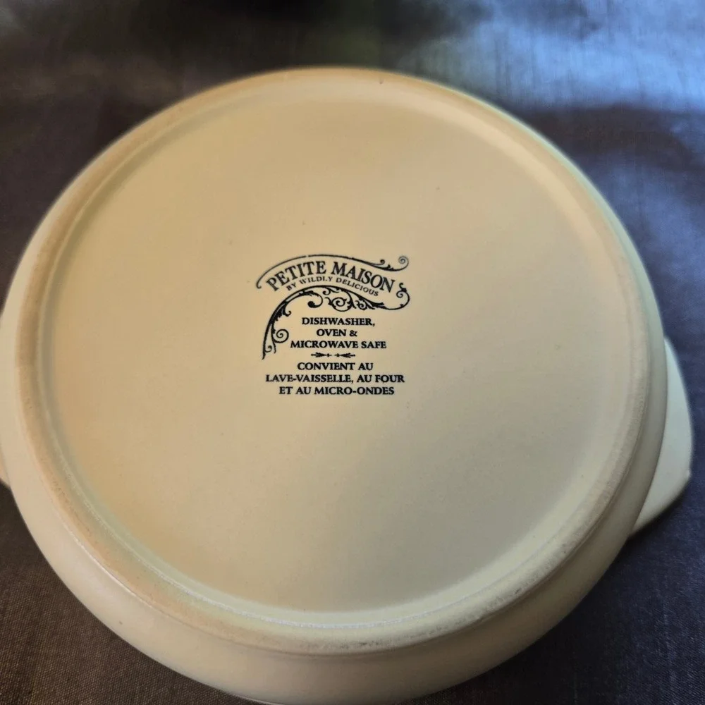 Petite Maison Wildly Delicious Cream Ceramic Brie Baker with Lid Provincial Home